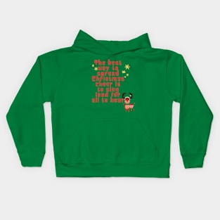 Elf Christmas sing loud for all to hear Kids Hoodie